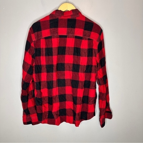 George black & red buffalo check plaid button down flannel - Picture 5 of 5